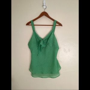 Y2K Vintage Mixit Petite Lime Green and Silver Tank Size Large
